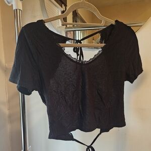 HYFVE - black crop top - open back